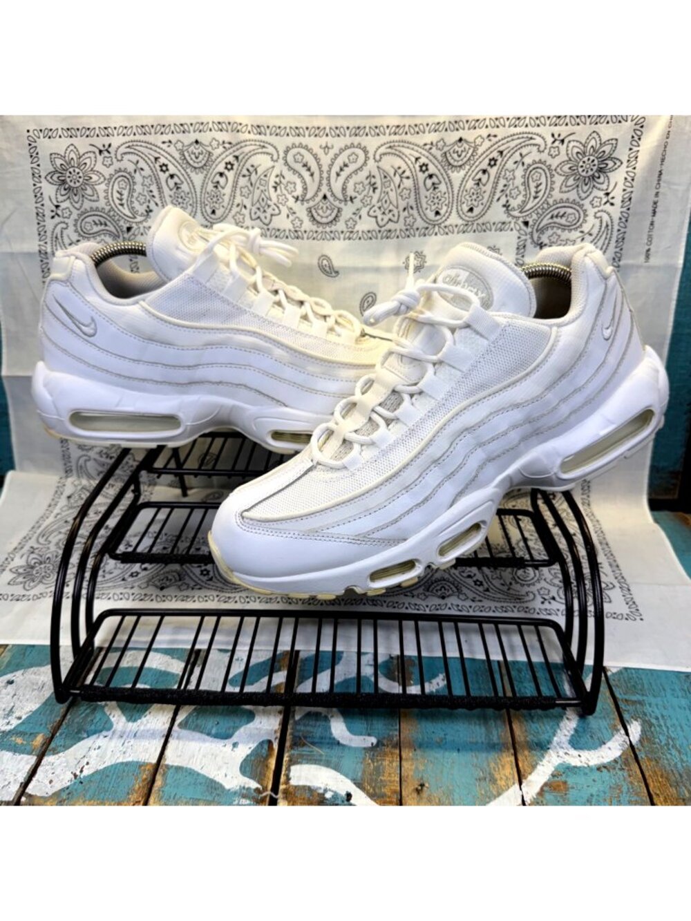 Nike Air Max 95 Essential Shoes Mens Size 11 White Running Sneakers CT1268-100 E
